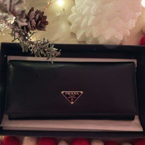 Prada Long M201a Saffiano Leather Wallet (black)